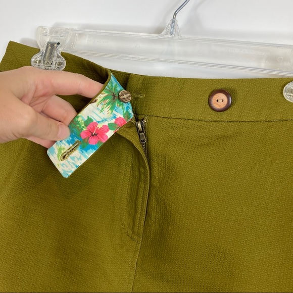 Vanessa Virginia Anthropologie Pea Green Mini Pencil Skirt Womens Size 4 - Picture 3 of 6